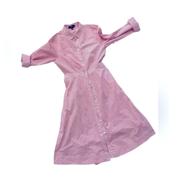 NWT J. Crew red & white striped button up dress - Picture 11 of 12